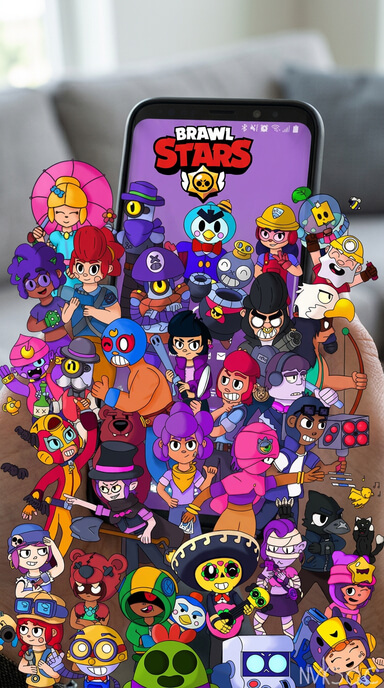 Overlapping phones highlighting Brawl Pass and shop progression